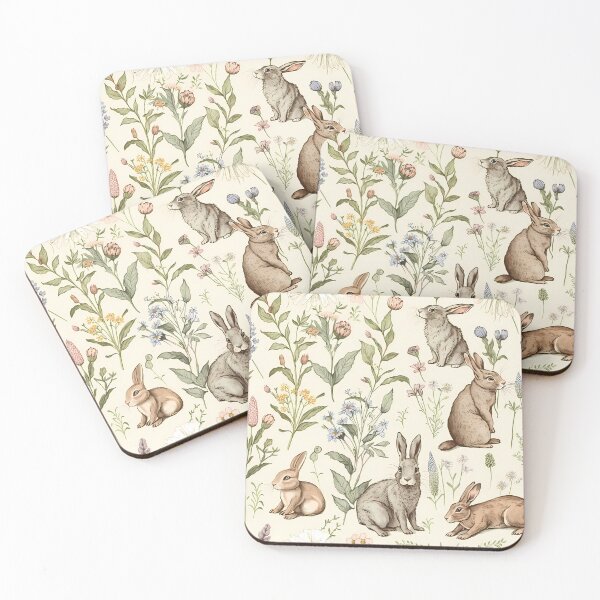 Item preview, Rabbits and Wildflowers designed and sold by TheLovelyWild.