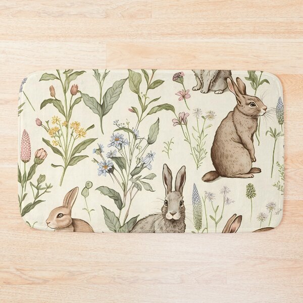 Item preview, Rabbits and Wildflowers designed and sold by TheLovelyWild.