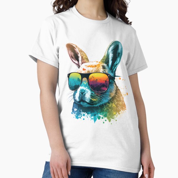 Item preview, Cute Happy Bunny Face Neon With Sunglasses For Boys Girls Men Kids Easter Day designed and sold by Cher-Designs.