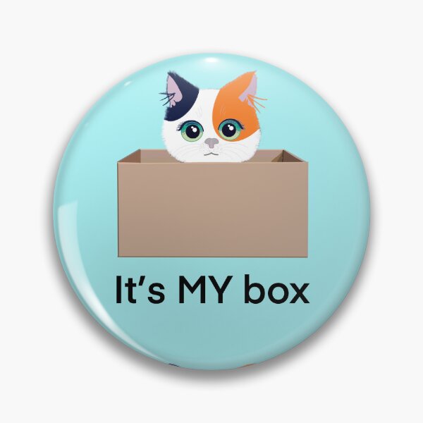 Item preview, Cute calico cat in a box on aqua  designed and sold by QuirkyCatz.