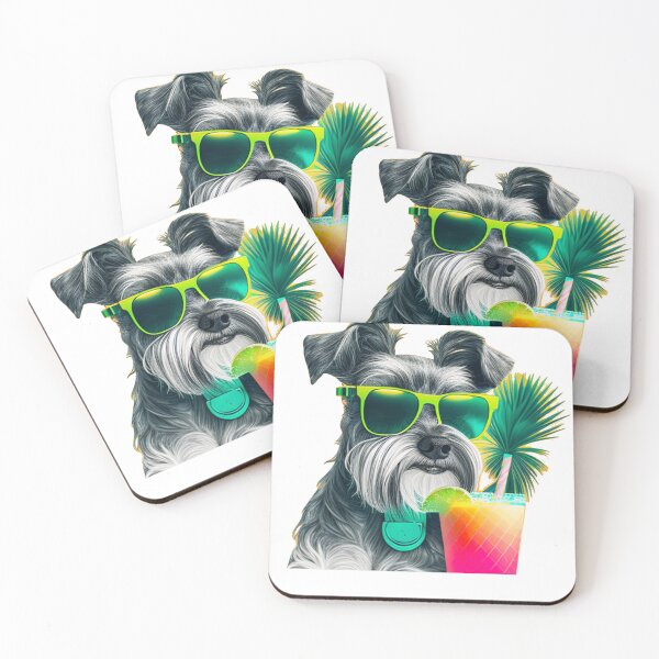 Item preview, Funny Schnauzer Design Sticker Dog Tropical Summer Vacay Mode Vacation designed and sold by reddrive88.