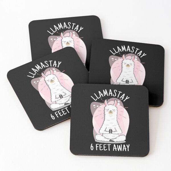 Item preview, Llamastay 6 Feet Away Yoga Llama Namaste Funny designed and sold by Mimielitas-Shop.
