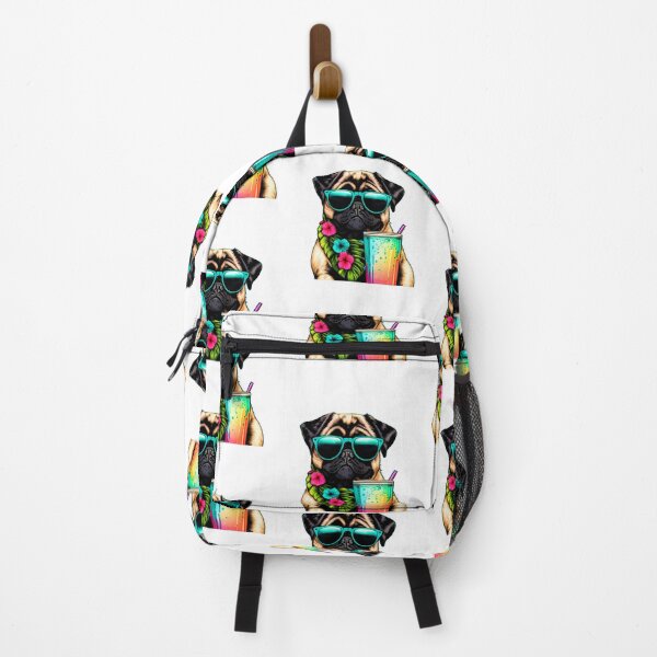 Item preview, Funny Pug Design Sticker Dog Tropical Summer Vacay Mode Vacation designed and sold by reddrive88.