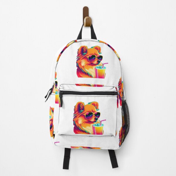 Item preview, Funny Pomeranian Design Sticker Dog Tropical Summer Vacay Mode Vacation designed and sold by reddrive88.