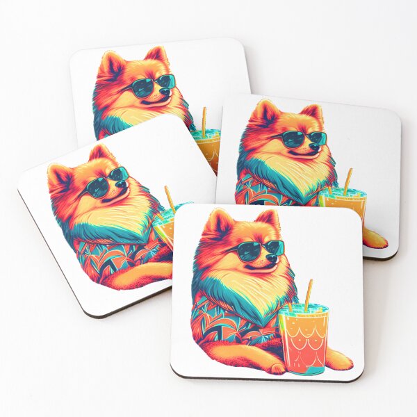 Item preview, Funny Pomeranian Design Sticker Dog Tropical Summer Vacay Mode Vacation designed and sold by reddrive88.