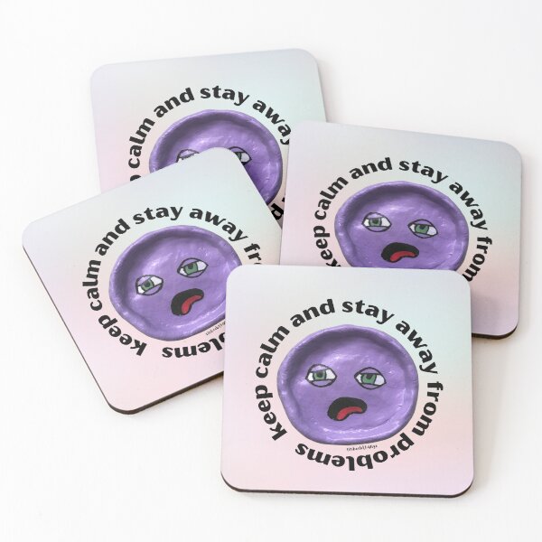 Item preview, Keep Calm and Stay Away From Problems Purple Blob Dude, Aesthetic Pastel | lilsboobthangs designed and sold by lilsboobthangs.