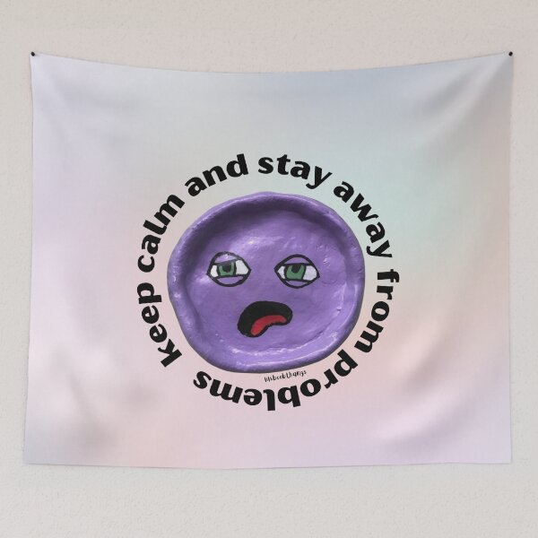Item preview, Keep Calm and Stay Away From Problems Purple Blob Dude, Aesthetic Pastel | lilsboobthangs designed and sold by lilsboobthangs.