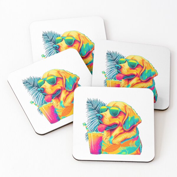 Item preview, Funny Golden Retriever Design Sticker Dog Tropical Summer Vacay Mode Vacation designed and sold by reddrive88.