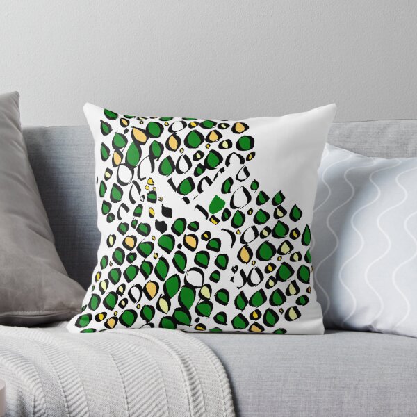 Raindrop clusters green yellow Throw Pillow