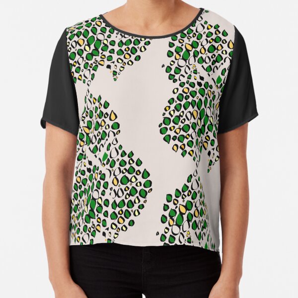 Raindrop clusters green yellow Chiffon Top