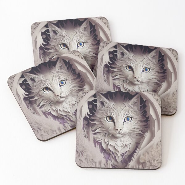Item preview, PaperCut White Cat designed and sold by Damitan.