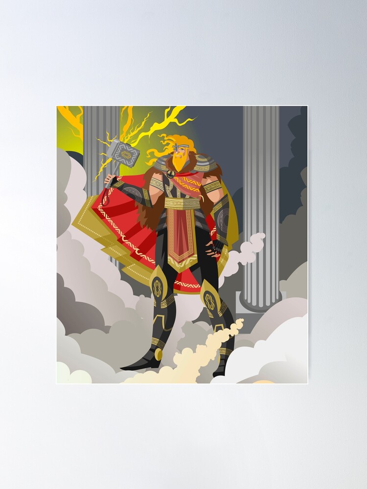 Thor Norse God of Thunder Poster for Sale by EddiesThreads