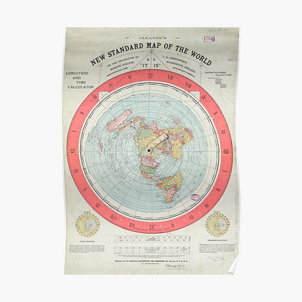 Flat Earth Society World Map Poster