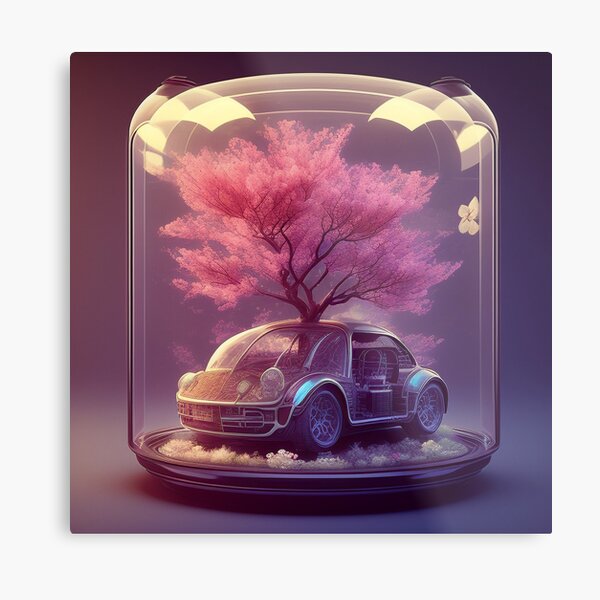 Sakura Blossoms and Vintage Cars in a Junkyard · Creative Fabrica