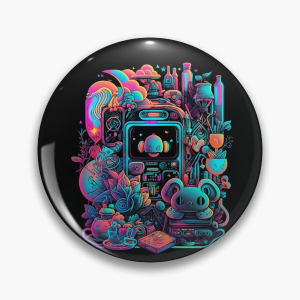 Item preview, "Glimpse into Cybernetic Chaos" - An Intricate Illustration of a Phone Surrounded by a Variety of Objects in Cyberpunk Art Style. designed and sold by digitaldreamHD.