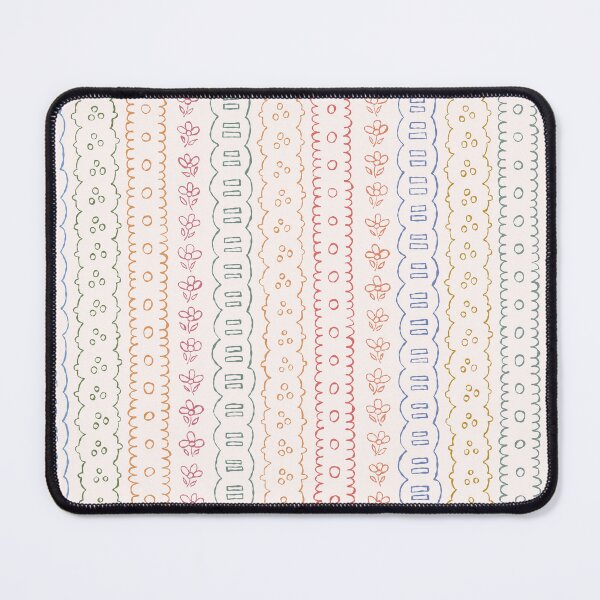 Item preview, Colourful delicate broderie anglaise on pale cream designed and sold by FrancesPoff.