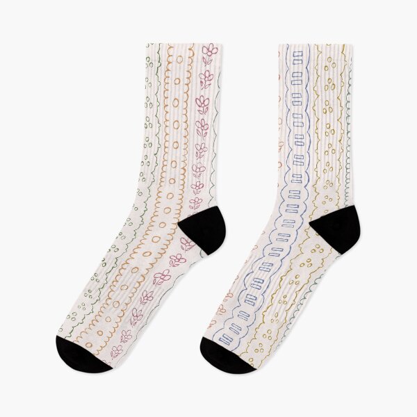 Item preview, Colourful delicate broderie anglaise on pale cream designed and sold by FrancesPoff.