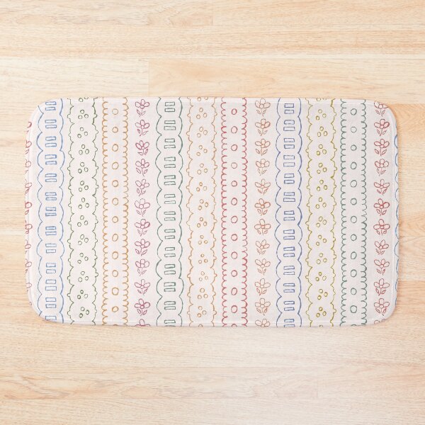 Item preview, Colourful delicate broderie anglaise on pale cream designed and sold by FrancesPoff.