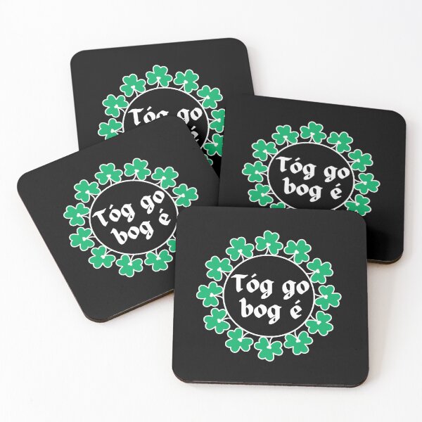 Item preview, Tóg Go Bog é Gaeilge Irish Language with Shamrocks designed and sold by Irishprints.