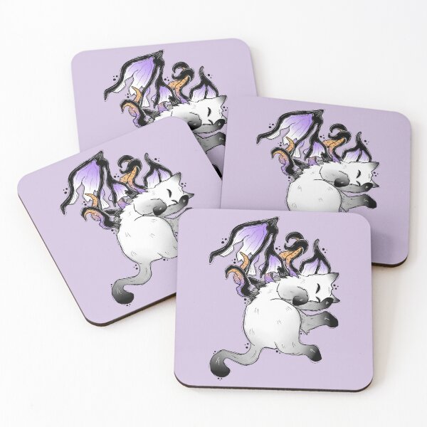 Item preview, Cursed Cthulhu Kitty - Purple Wings designed and sold by TinyKatCreative.