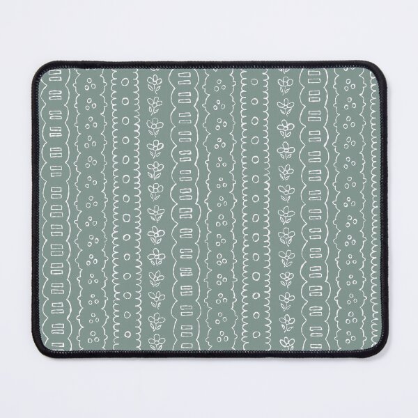 Item preview, Sage green delicate broderie anglaise on pale cream designed and sold by FrancesPoff.