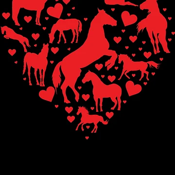 Aperçu de l'œuvre Love Horses Horse Equestrian Horse Heart Horse Valentine Gear de DynamicDesign