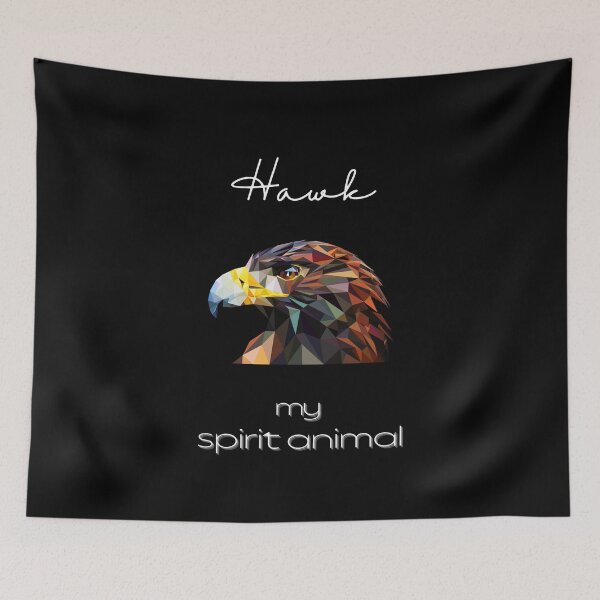 Item preview, Hawk Totem Spirit Animal Throw Pillow designed and sold by MagicWolfStar.