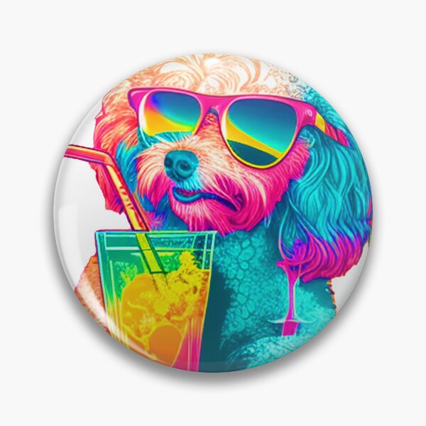 Item preview, Funny Toy Poodle Design Sticker Dog Tropical Summer Vacay Mode Vacation designed and sold by reddrive88.