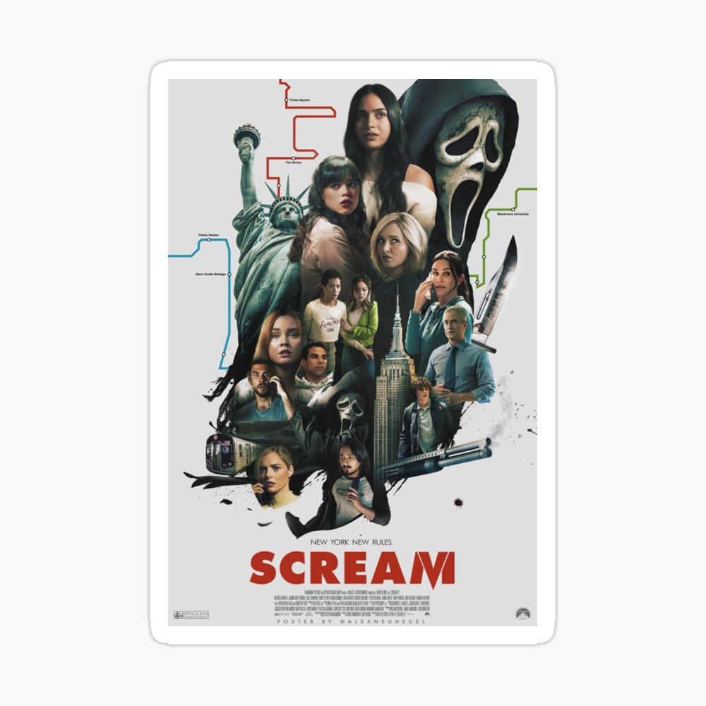 Scream 6 VI Red Blood Style Cast Poster Design Art Board Print