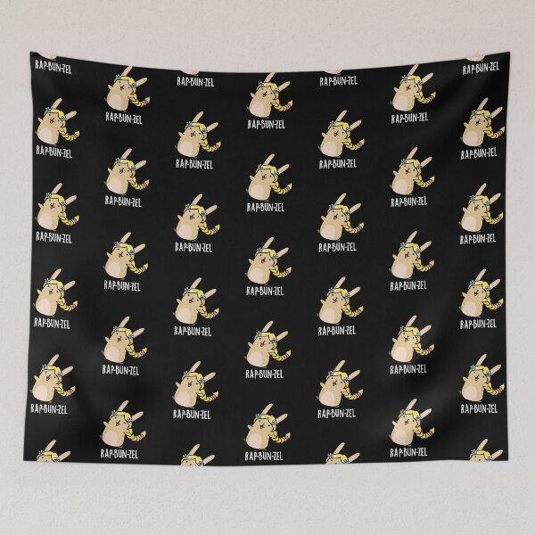 Item preview, Rap-bun-zel Funny Bunny Puns (Dark BG) designed and sold by punnybone.