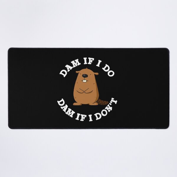 Item preview, Dam If I Do Dam If I Don't Funny Beaver Puns (Dark BG) designed and sold by punnybone.
