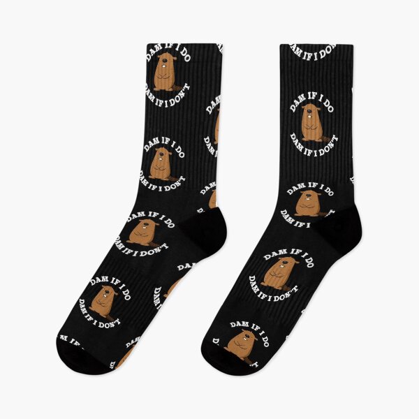 Item preview, Dam If I Do Dam If I Don't Funny Beaver Puns (Dark BG) designed and sold by punnybone.