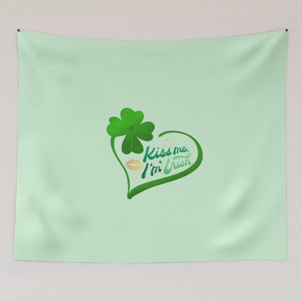 Item preview, Kiss Me I'm Irish Shamrock Heart designed and sold by PixxysPlace.
