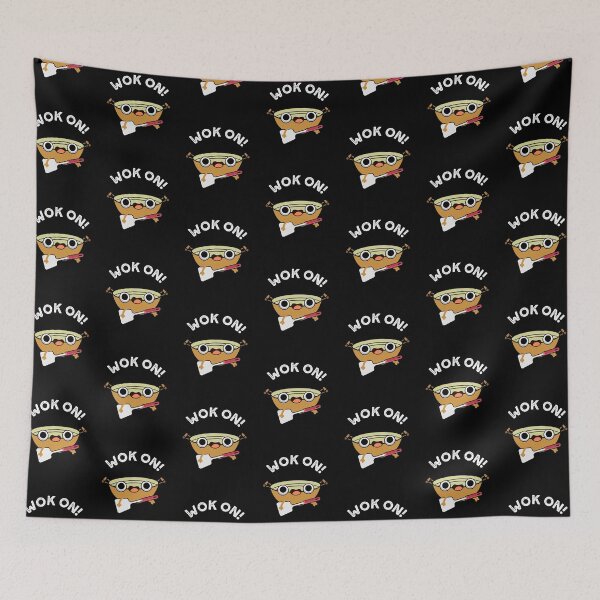 Item preview, Wok On Chinese Funny Rock Puns (Dark BG) designed and sold by punnybone.
