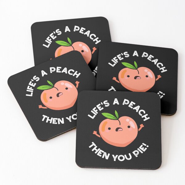 Item preview, Life's A Peach Then You Pie Funny Fruit Puns  (Dark BG) designed and sold by punnybone.