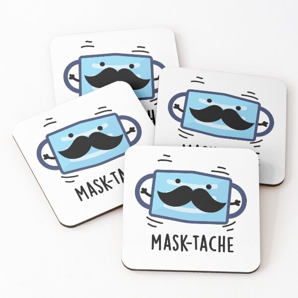 Item preview, Mask-tache Moustache Funny Mask Puns  designed and sold by punnybone.