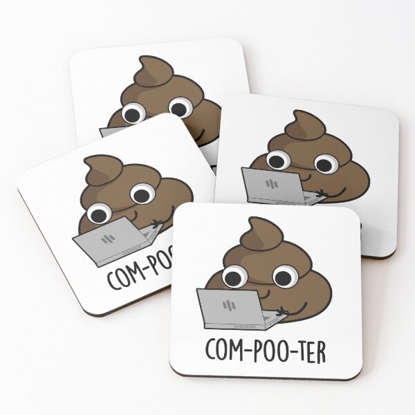 Item preview, Com-poo-ter Poop Funny Computer Puns  designed and sold by punnybone.