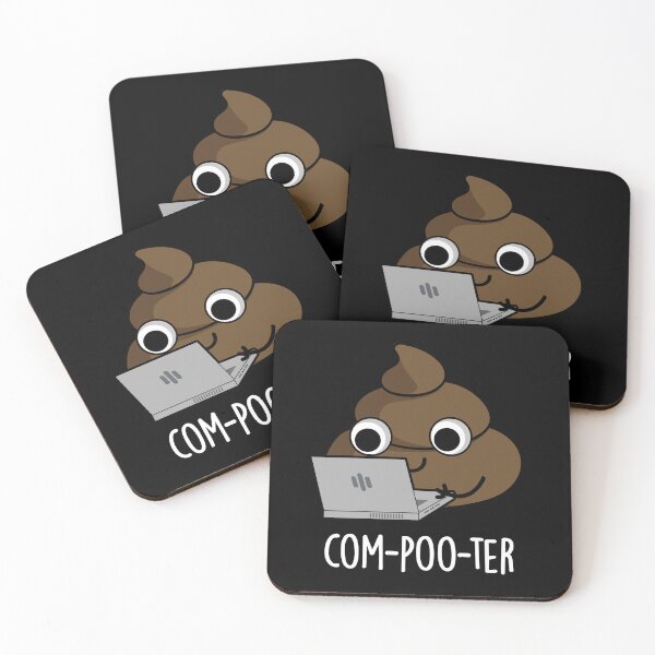 Item preview, Com-poo-ter Poop Funny Computer Puns (Dark BG) designed and sold by punnybone.