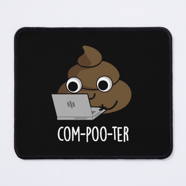 Item preview, Com-poo-ter Poop Funny Computer Puns (Dark BG) designed and sold by punnybone.