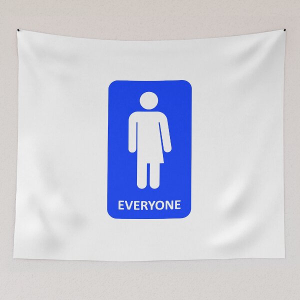 Item preview, Inclusive All Gender Neutral Restroom Sign LGBTQ Equality designed and sold by GSquaredDesigns.