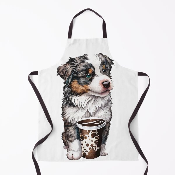 Item preview, Aussie Blend: Perk Up Your Day with a Merle Australian Shepherd and Coffee designed and sold by ShowMePrints.