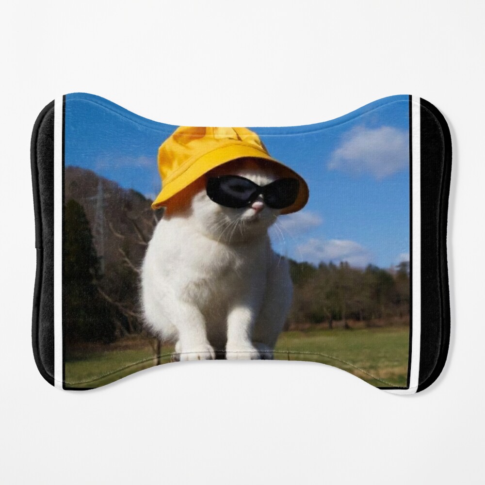 Bucket Hat Cat - Wearing a Sunglasses Meme Happy Kitten A-Line
