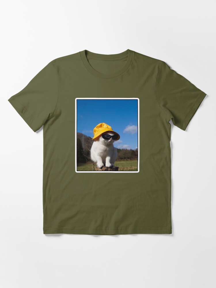 Bucket Hat Cat - Wearing a Sunglasses Meme Happy Kitten | Kids T-Shirt