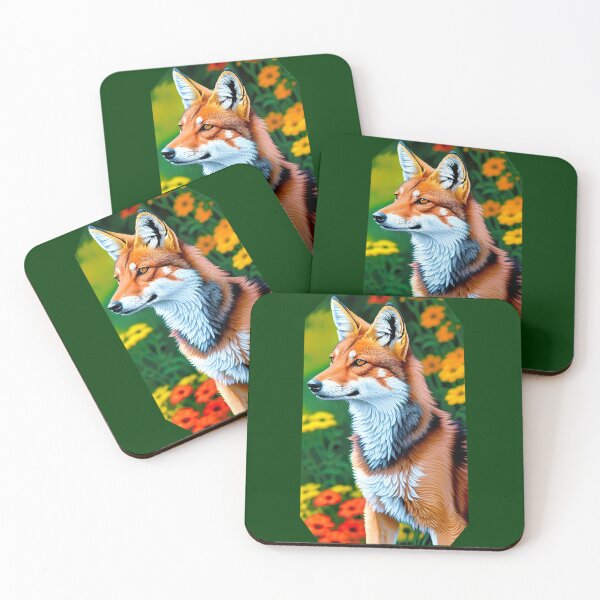 Item preview, Ethiopian Wolf with Flowers designed and sold by Aww_To_Z Animals.