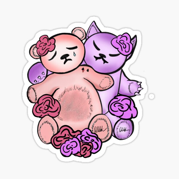 Item preview, Vampire Teddy Bears with Roses designed and sold by delliesdoodles.