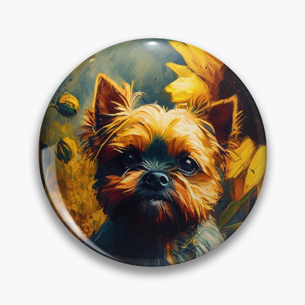 Artikelvorschau, Brussels Griffon Sunflower Painting Adorable Dog entworfen und verkauft von rafaeltto.