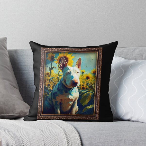 Item preview, Bull Terrier Sunflower Painting Adorable Dog designed and sold by rafaeltto.