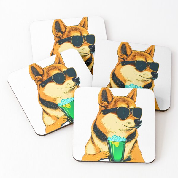Item preview, Funny Shiba Inu Design Sticker Dog Tropical Summer Vacay Mode Vacation designed and sold by reddrive88.