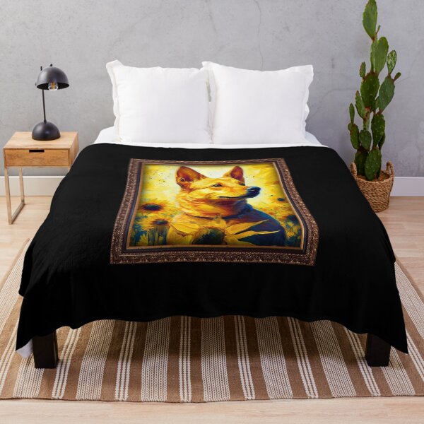 Item preview, Carolina Sunflower Painting Adorable Dog designed and sold by rafaeltto.