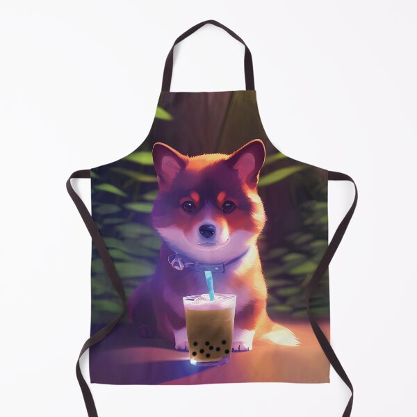 Item preview, Cute Corgi with boba bubble tea designed and sold by akwl-design.